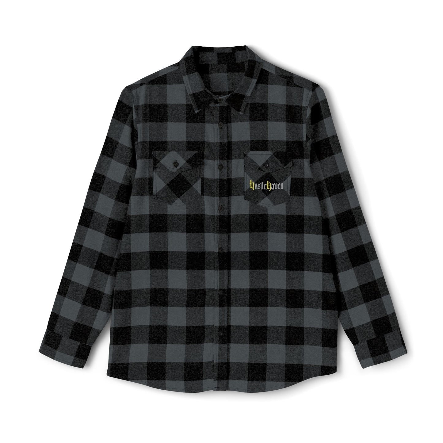 Hustle Haven Embroidered Flannel Shirt